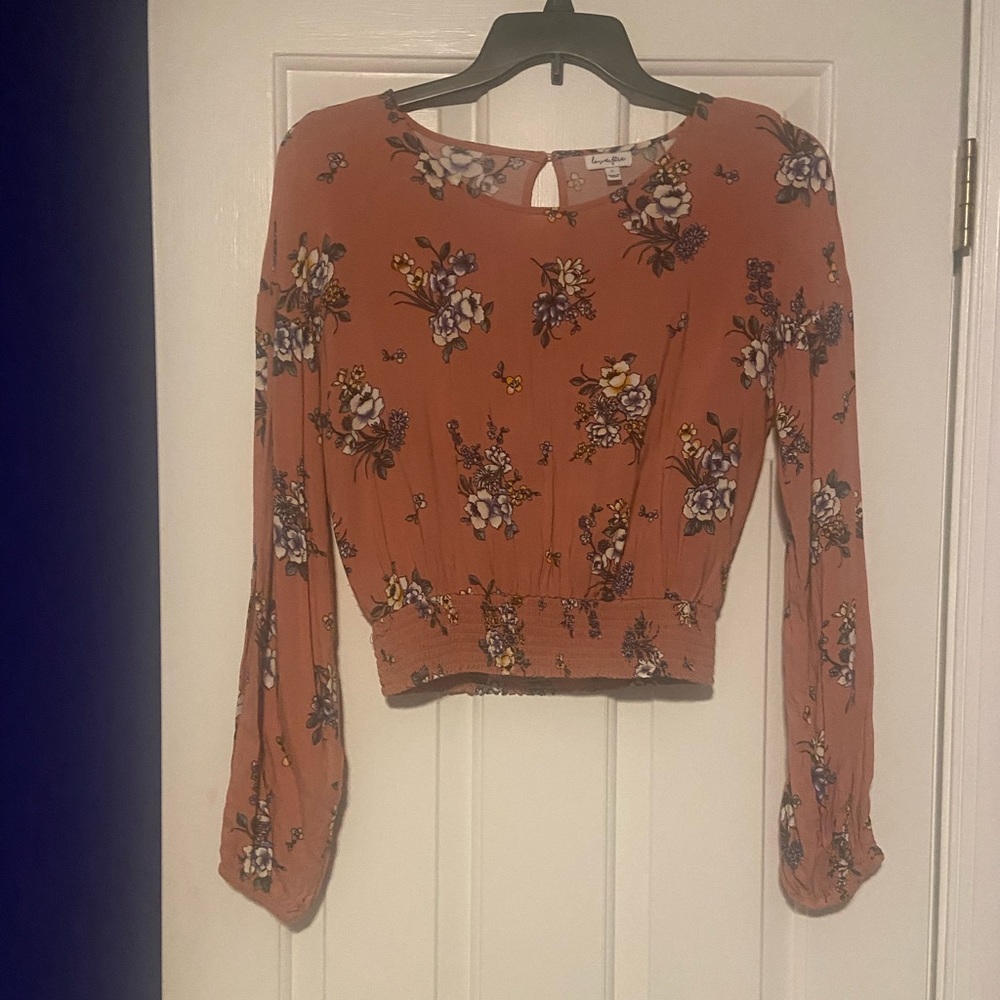 Cropped floral long sleeve